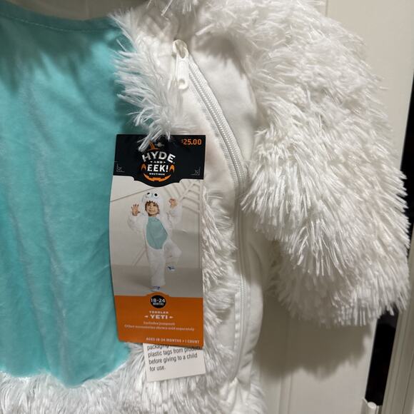 NWT Hyde and Eek! Toddler Yeti Jumpsuit Halloween Costume Dress Up 18-24 Months - Picture 5 of 12